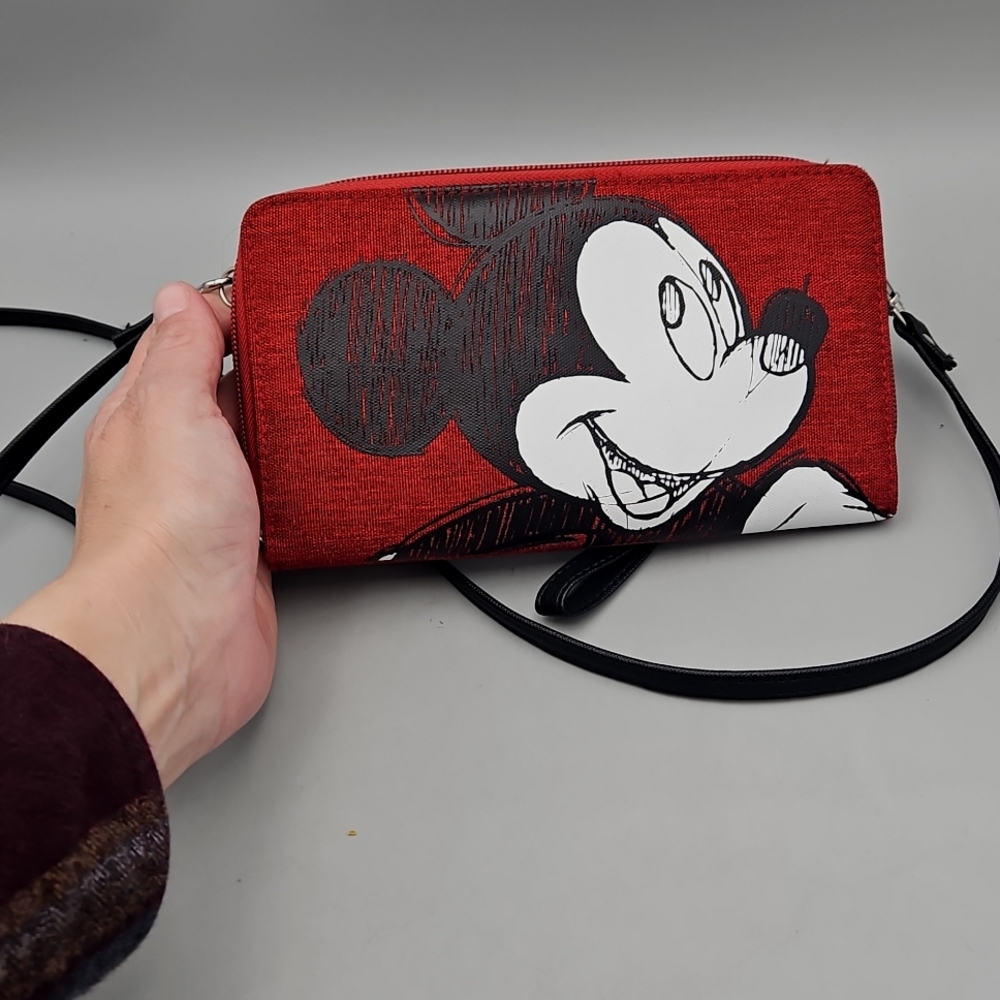 Disneyland Red and Black Crossbody / Wristlet Bag